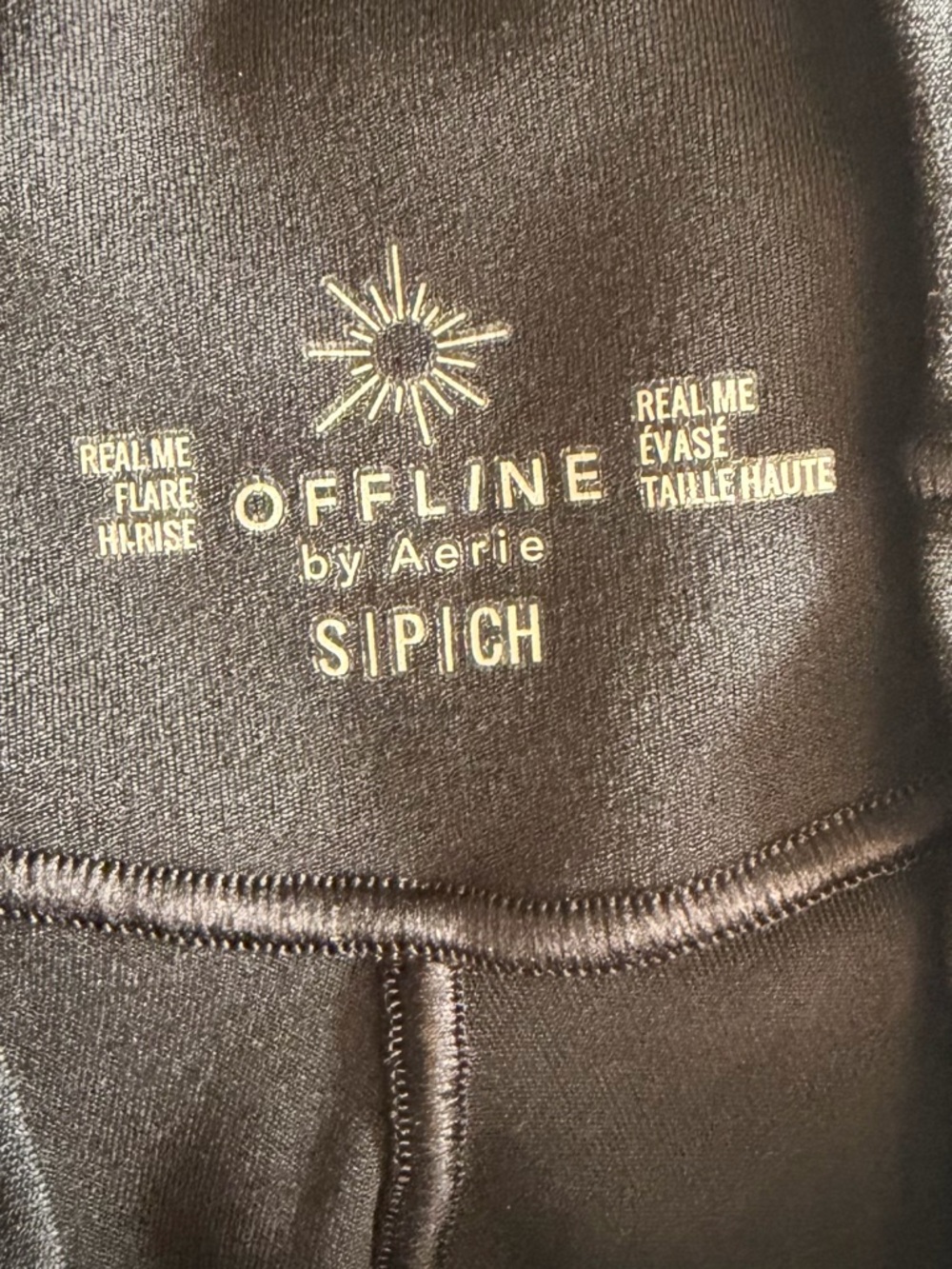Offline By Aerie Real Me High Waisted Crossover Flare Leggings in Black, Small - Picture 3 of 9